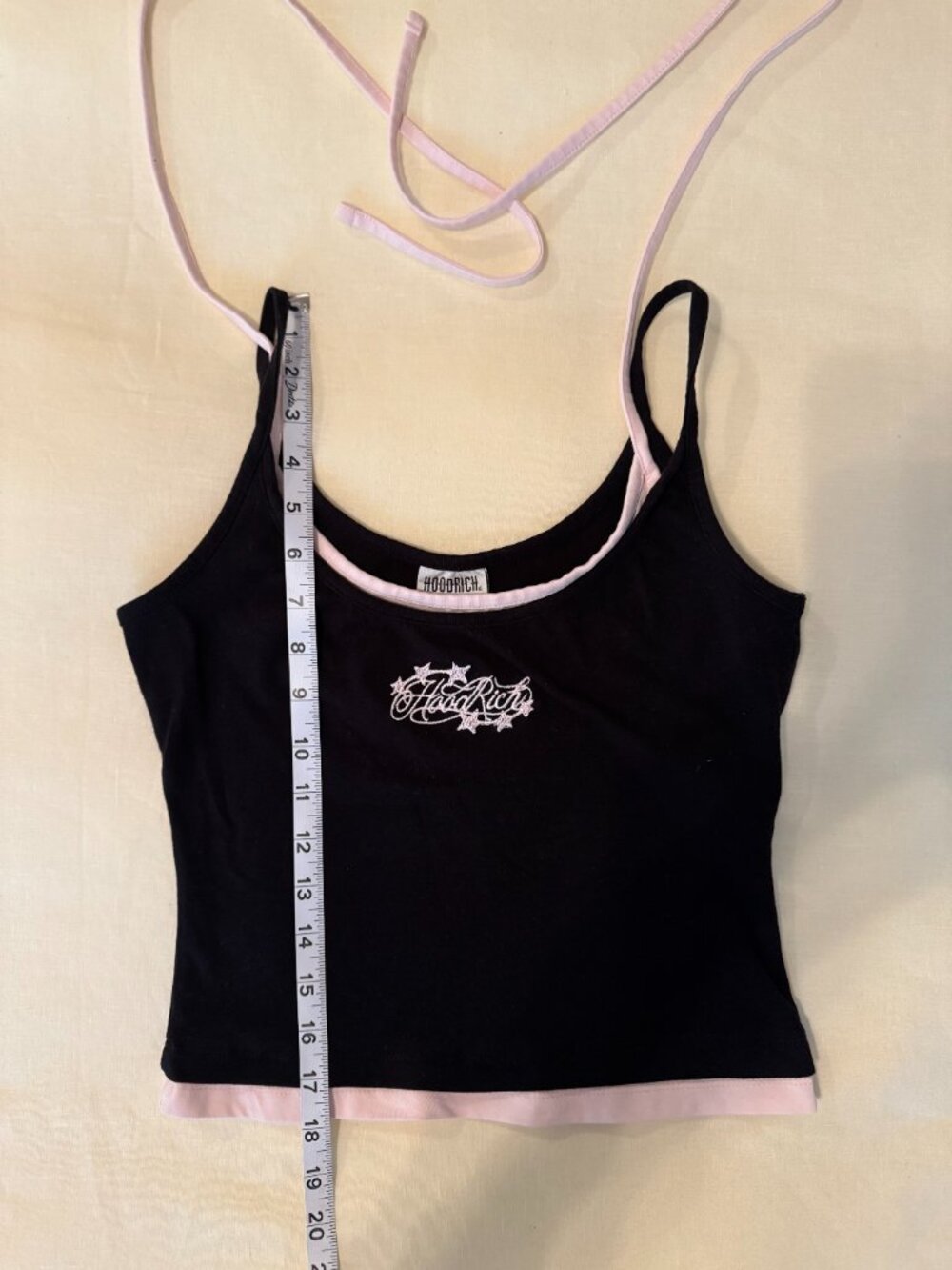 Hoodrich Y2K Black Pink Layered Halter Tank Top Size M - Picture 4 of 8